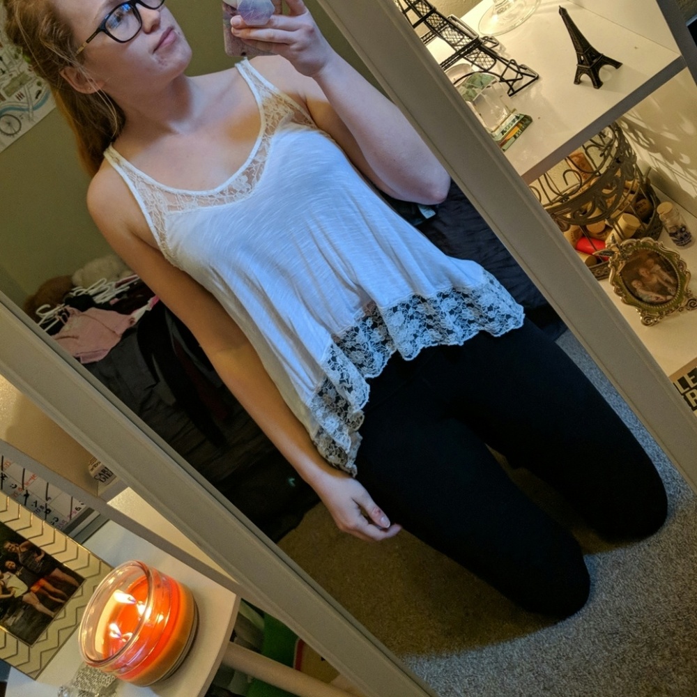 Blue or white laced tank from A&F